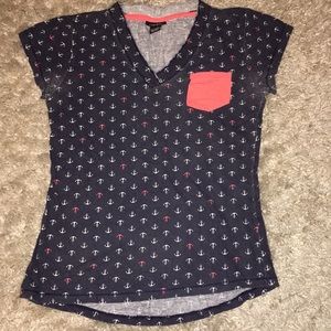 Navy blue anchor tee shirt